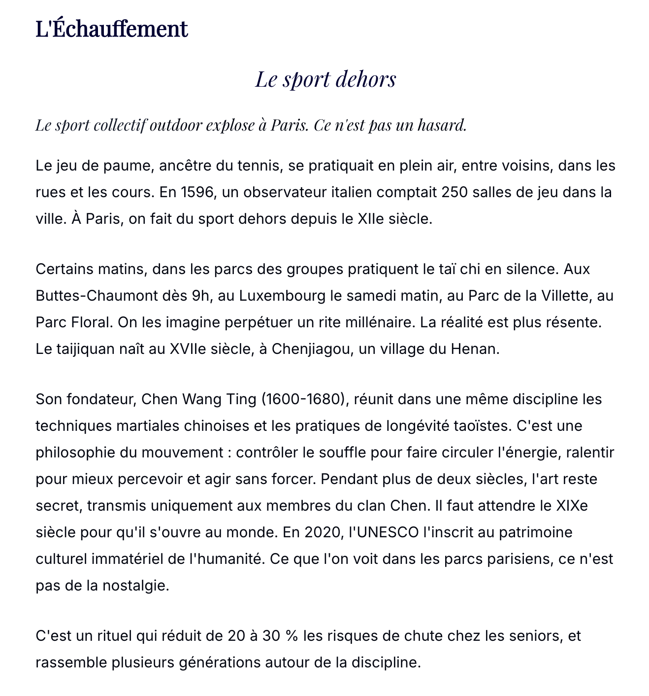PSW N°02 Échauffement